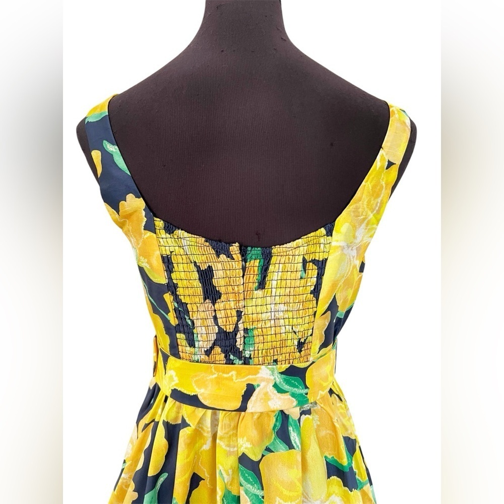 Hutch Anthropologie Alice Yellow Floral Midi Fit & Flare Cocktail Dress Womens 4 - Picture 10 of 12